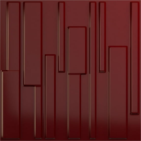 Ekena Millwork 19 5/8"W x 19 5/8"H Wigan EnduraWall Decorative 3D Wall Panel, Gloss Merlot (12-Pack for 32.04 Sq. Ft.)