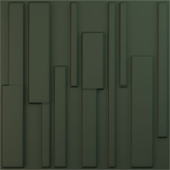 Ekena Millwork 19 5/8"W x 19 5/8"H Wigan EnduraWall Decorative 3D Wall Panel, UltraCover Satin Hunt Club Green (12-Pack for 32.04 Sq. Ft.)