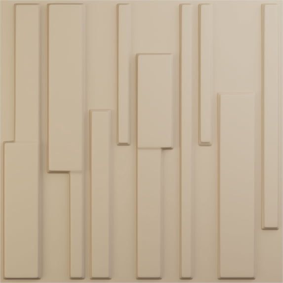 Ekena Millwork 19 5/8"W x 19 5/8"H Wigan EnduraWall Decorative 3D Wall Panel, UltraCover Satin Smokey Beige (12-Pack for 32.04 Sq. Ft.)
