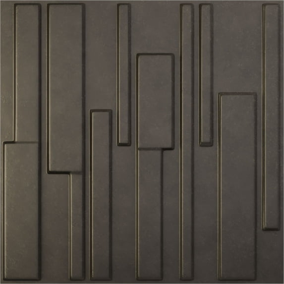 Ekena Millwork 19 5/8"W x 19 5/8"H Wigan EnduraWall Decorative 3D Wall Panel, Universal Aged Metallic Weathered Steel (12-Pack for 32.04 Sq. Ft.)