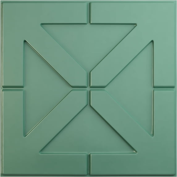 Ekena Millwork 19 5/8"W x 19 5/8"H Xander EnduraWall Decorative 3D Wall Panel, Universal Pearl Metallic Sea Mist (12-Pack for 32.04 Sq. Ft.)