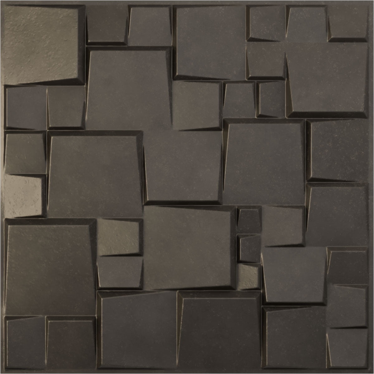 Ekena Millwork 19 5/8"W x 19 5/8"H Modern Square EnduraWall Decorative 3D Wall Panel, Universal Aged Metallic Weathered Steel (12-Pack for 32.04 Sq. Ft.)