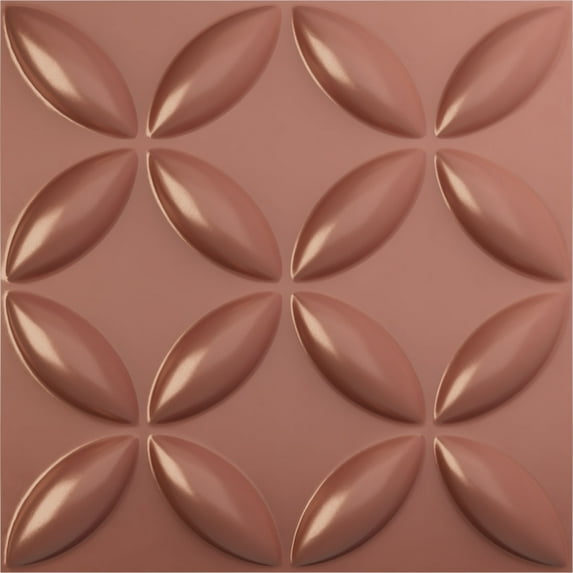 Ekena Millwork 19 5/8"W x 19 5/8"H Wallflower EnduraWall Decorative 3D Wall Panel, Universal Pearl Metallic Champagne Pink (12-Pack for 32.04 Sq. Ft.)