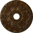 thumbnail image 1 of Ekena Millwork 19 7/8"OD x 3 5/8"ID x 1 1/4"P Spring Leaf Ceiling Medallion (Fits Canopies up to 5 5/8"), Hand-Painted Root Beer Crackle, 1 of 6