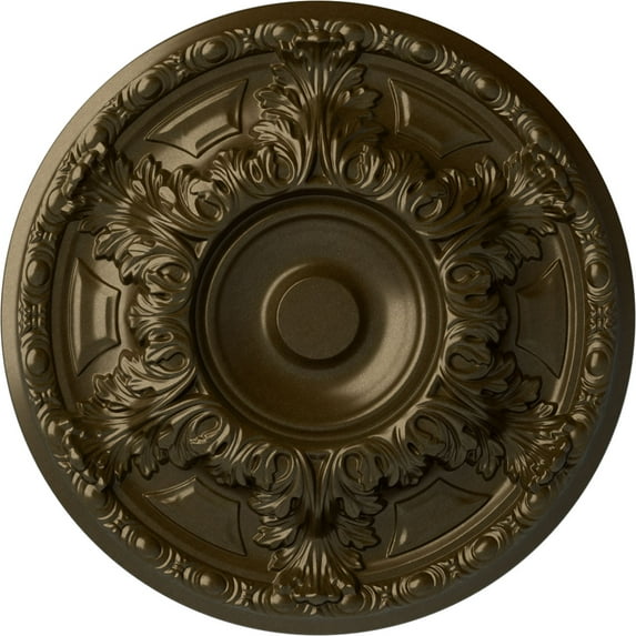 Ekena Millwork 19"OD x 1 1/2"P Granada Ceiling Medallion (Fits Canopies up to 7 1/8"), Hand-Painted Brass