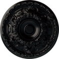 thumbnail image 1 of Ekena Millwork 19"OD x 1 1/2"P Granada Ceiling Medallion (Fits Canopies up to 7 1/8"), Hand-Painted Jet Black, 1 of 7