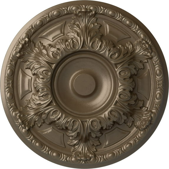 Ekena Millwork 19"OD x 1 1/2"P Granada Ceiling Medallion (Fits Canopies up to 7 1/8"), Hand-Painted Warm Silver