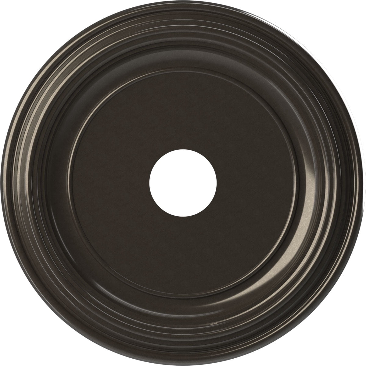Traditional Metallic Charcoal PVC Ceiling Medallion, 19-inch Diameter