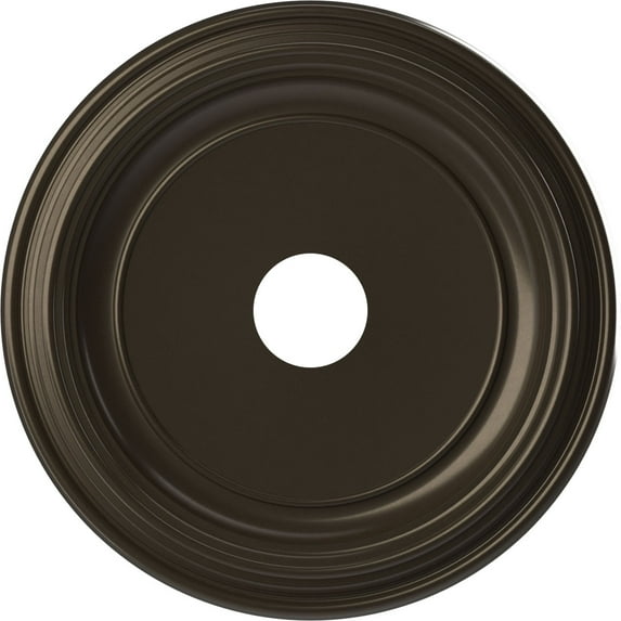 Ekena Millwork 19"OD x 3 1/2"ID x 1 1/2"P Traditional Thermoformed PVC Ceiling Medallion (Fits Canopies up to 11 1/2"), Metallic Dark Bronze