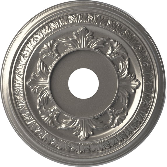 Ekena Millwork 19"OD x 3 1/2"ID x 1"P Baltimore Thermoformed PVC Ceiling Medallion (Fits Canopies up to 7 3/4"), Aged Dark Steel