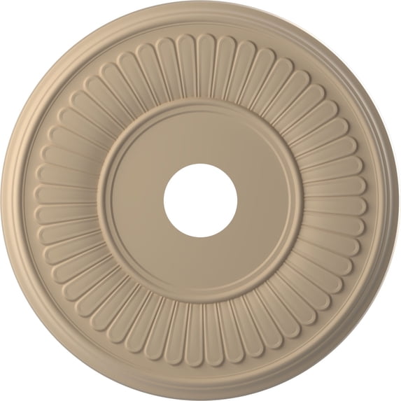 Ekena Millwork 19"OD x 3 1/2"ID x 1"P Berkshire Thermoformed PVC Ceiling Medallion (Fits Canopies up to 8 3/8"), UltraCover Satin Smokey Beige