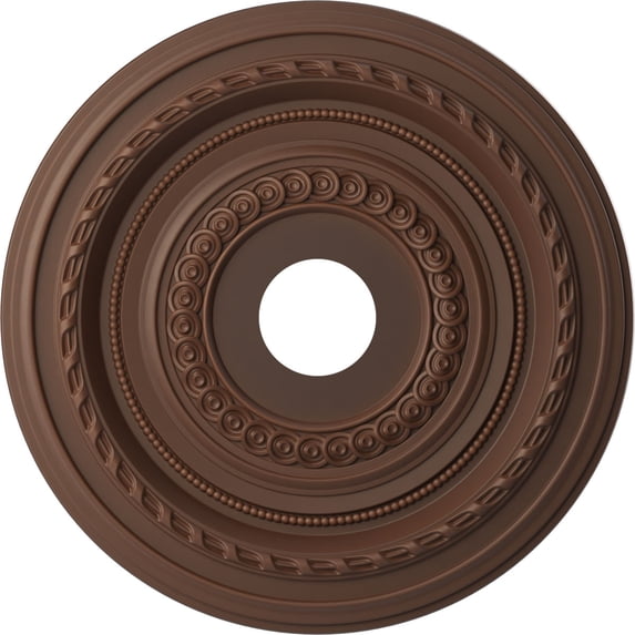 Ekena Millwork 19"OD x 3 1/2"ID x 1"P Cole Thermoformed PVC Ceiling Medallion (Fits Canopies up to 5 1/8"), Universal Aged Metallic Rust
