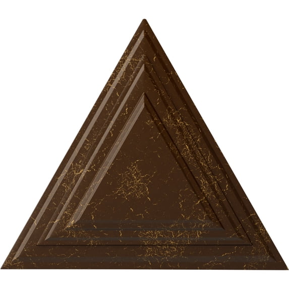 Ekena Millwork 19"W x 16 5/8"H x 1 1/8"P Triangle Ceiling Medallion, Hand-Painted Root Beer Crackle