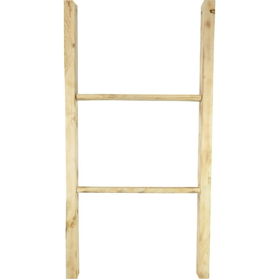 Ekena Millwork 19"W x 36"H x 3 1/2"D Vintage Farmhouse 2 Rung Ladder, Barnwood Decor Collection, Natural Barnwood