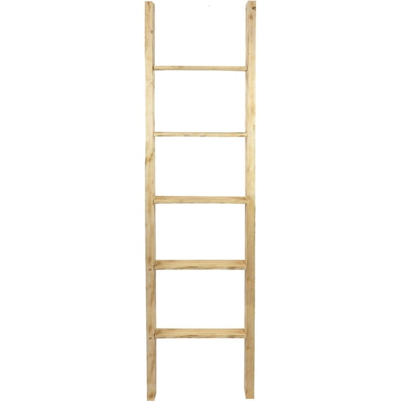 Ekena Millwork 19"W x 72"H x 3 1/2"D Vintage Farmhouse 5 Rung Ladder, Barnwood Decor Collection, Natural Barnwood