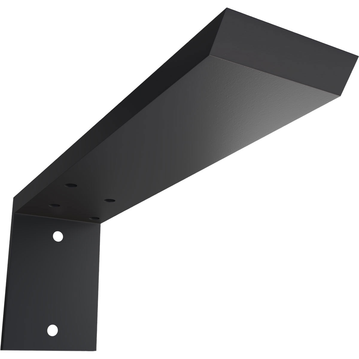 Ekena Millwork 2 1/2"W x 10"D x 4"H Hidden Support Steel Heavy Duty Bracket w/ Back Plate, Powder Coated Black