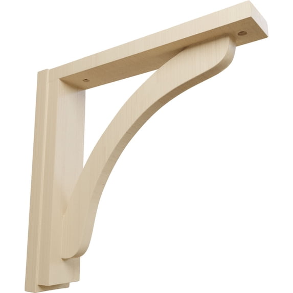 Ekena Millwork 2 1/2"W x 12 3/4"D x 12 1/4"H Reece Shelf Bracket, Rubberwood (4-Pack)