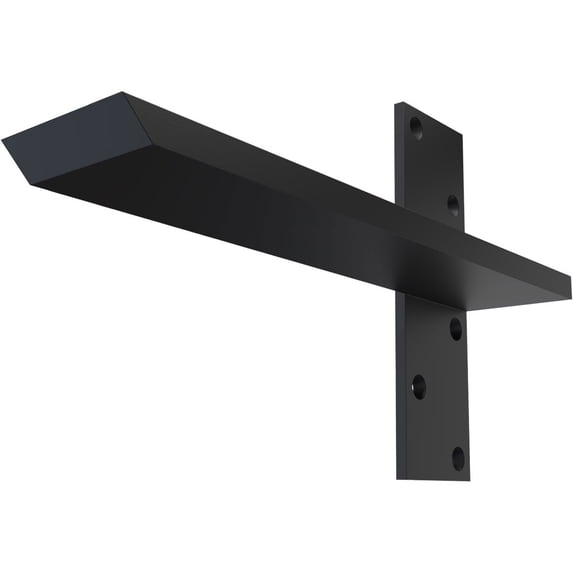 Ekena Millwork 2 1/2"W x 12"D Floating Steel Heavy Duty Wall Mount, Powder Coated Black