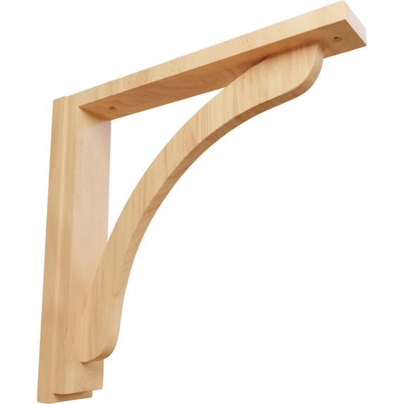 Ekena Millwork 2 1/2"W x 14 3/4"D x 14 1/4"H Reece Shelf Bracket, Red Oak (2-Pack)