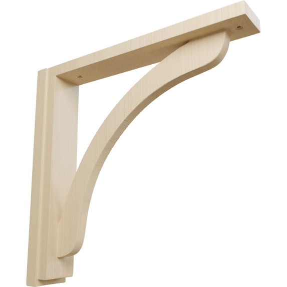 Ekena Millwork 2 1/2"W x 14 3/4"D x 14 1/4"H Reece Shelf Bracket, Rubberwood (6-Pack)