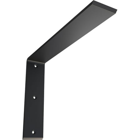 Ekena Millwork 2 1/2"W x 14"D x 10"H Countertop Support Steel Heavy Duty Bracket, Powder Coated Black
