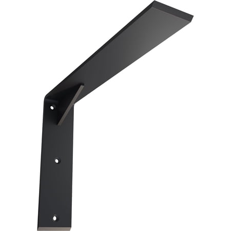 Ekena Millwork 2 1/2"W x 14"D x 10"H Countertop Support Steel Heavy Duty Bracket w/ Gusset, Powder Coated Black