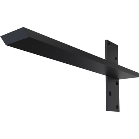 Ekena Millwork 2 1/2"W x 16"D Floating Steel Heavy Duty Wall Mount, Powder Coated Black
