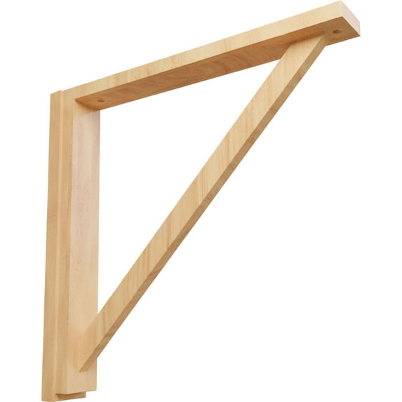 Ekena Millwork 2 1/2"W x 17 3/4"D x 17 1/4"H Traditional Shelf Bracket, Red Oak (2-Pack)