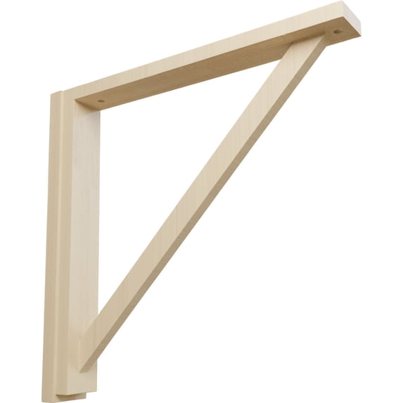 Ekena Millwork 2 1/2"W x 17 3/4"D x 17 1/4"H Traditional Shelf Bracket, Rubberwood (2-Pack)