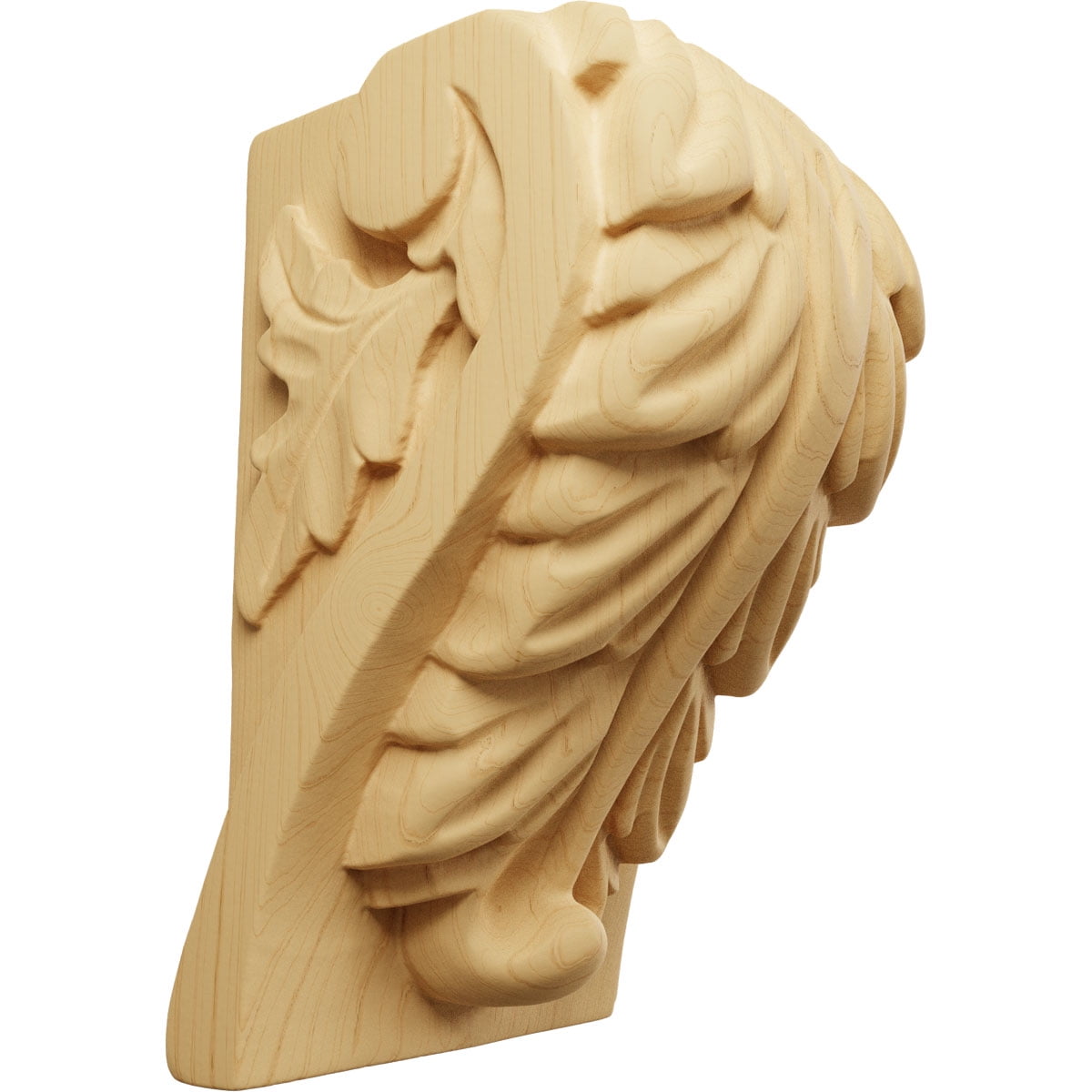 Small Alder Acanthus Leaf Block Wood Corbel