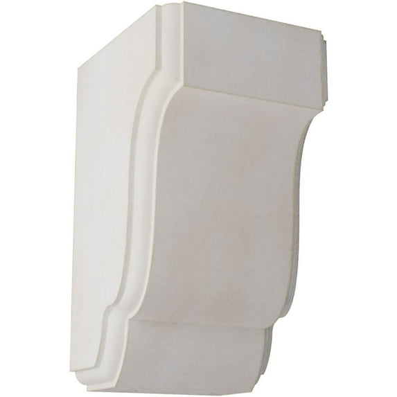 Ekena Millwork 2 1/2"W x 2 3/4"D x 4 1/2"H Capistrano Mission Wood Vintage Decor Corbel, Chalk Dust White