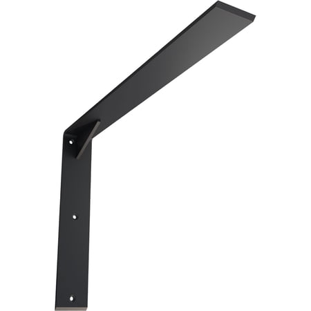 Ekena Millwork 2 1/2"W x 20"D x 14"H Countertop Support Steel Heavy Duty Bracket w/ Gusset, Powder Coated Black
