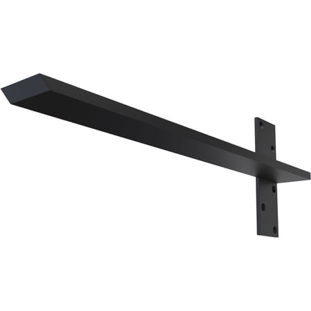 Ekena Millwork 2 1/2"W x 22"D Floating Steel Heavy Duty Wall Mount, Powder Coated Black