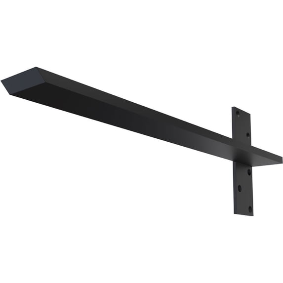 Ekena Millwork 2 1/2"W x 22"D Floating Steel Heavy Duty Wall Mount, Powder Coated Black