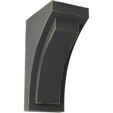 Ekena Millwork 2 1/2"W x 3 3/4"D x 6"H Mini Felix Wood Vintage Decor Corbel, Black