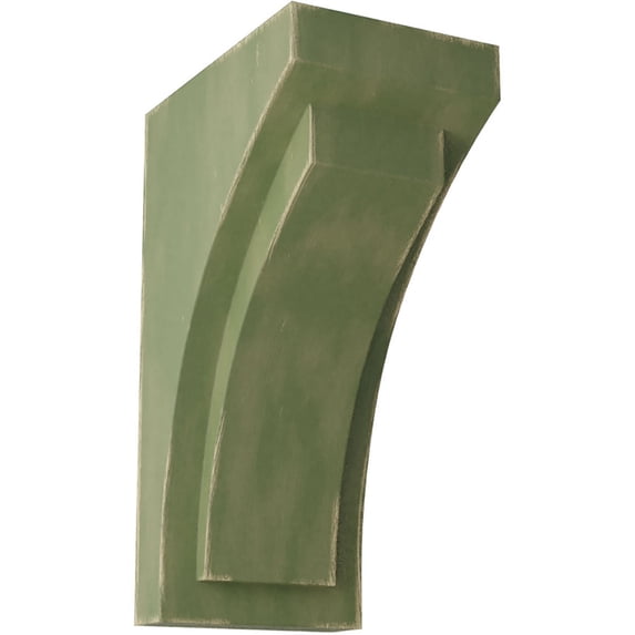Ekena Millwork 2 1/2"W x 3 3/4"D x 6"H Mini Felix Wood Vintage Decor Corbel, Restoration Green