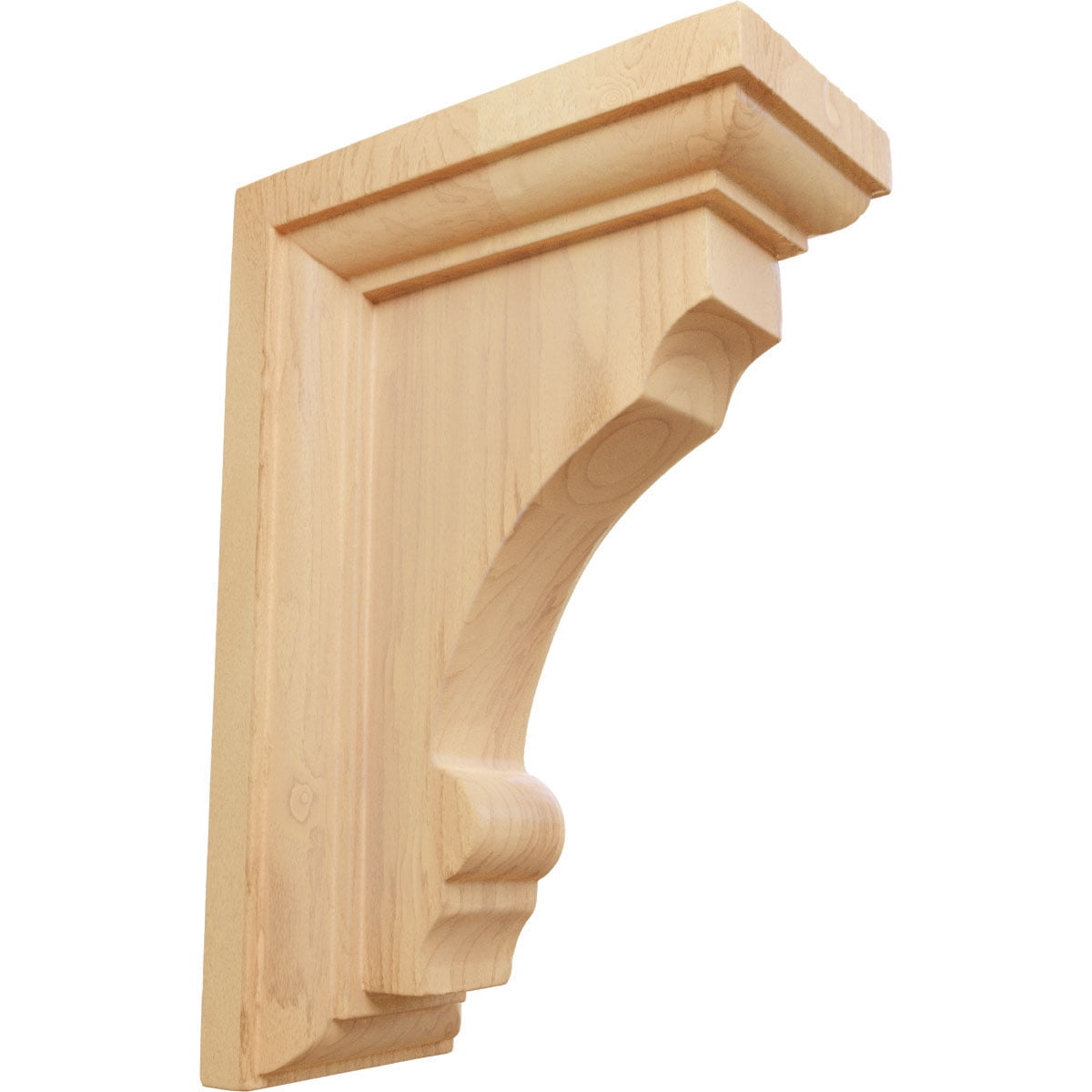 Ekena Millwork 2 1/2"W x 4"D x 6"H Small Thompson Wood Bracket, Red Oak (4-Pack)