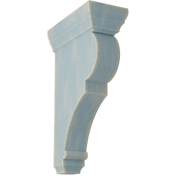 Ekena Millwork 2 1/2"W x 5 1/2"D x 10"H Medium Rojas Wood Vintage Decor Corbel, Driftwood Blue