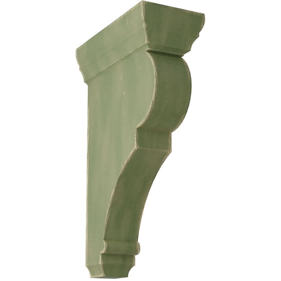 Ekena Millwork 2 1/2"W x 5 1/2"D x 10"H Medium Rojas Wood Vintage Decor Corbel, Restoration Green