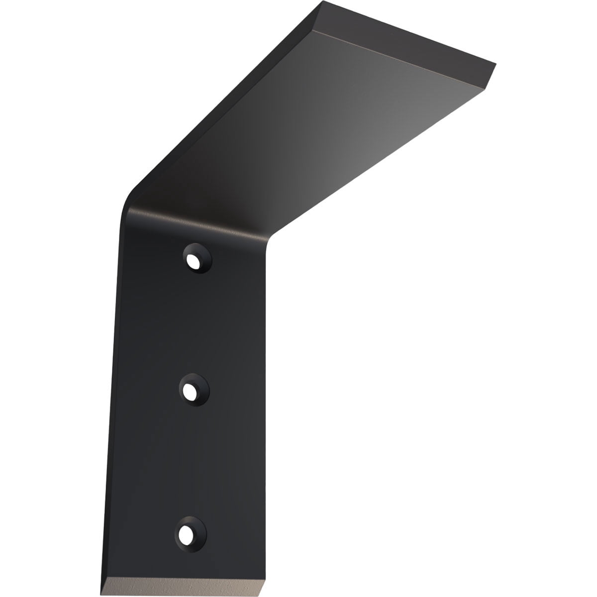 Ekena Millwork 2 1/2"W x 6"D x 6"H Countertop Support Steel Heavy Duty Bracket, Powder Coated Black