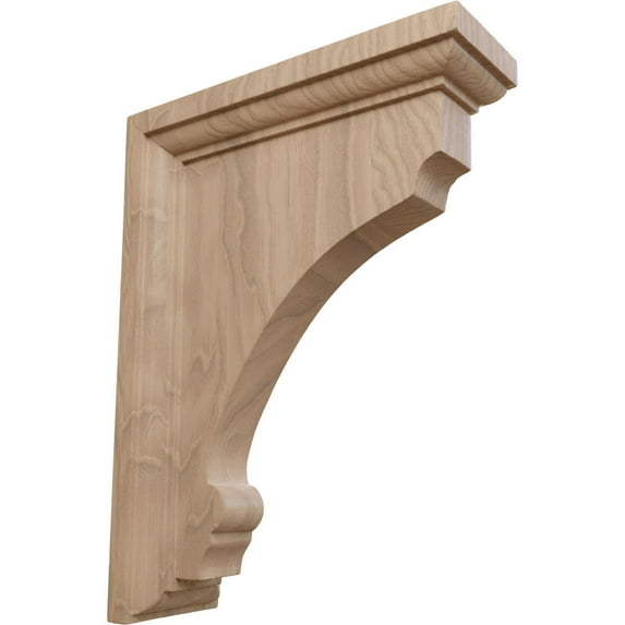 Ekena Millwork 2 1/2"W x 6"D x 8"H Medium Thompson Wood Bracket, Mahogany (2-Pack)