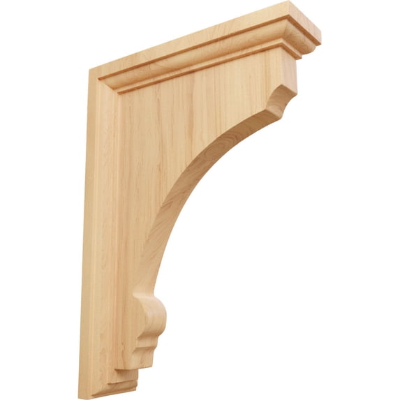 Ekena Millwork 2 1/2"W x 7"D x 10"H Large Thompson Wood Bracket, Red Oak (2-Pack)