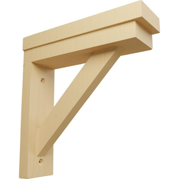 Ekena Millwork 2 1/2"W x 8 3/4"D x 8 1/4"H Traditional Shelf Bracket, Alder (2-Pack)