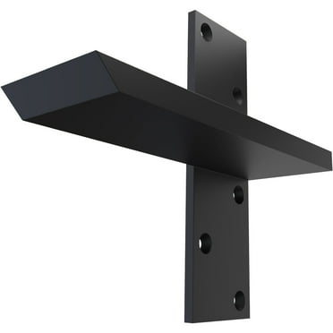 Ekena Millwork 2 1/2"W x 8"D Floating Steel Heavy Duty Wall Mount, Powder Coated Black
