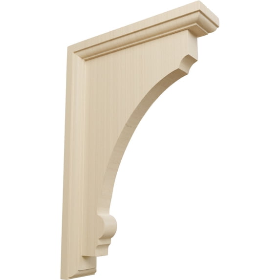Ekena Millwork 2 1/2"W x 8"D x 12"H Extra Large Thompson Wood Bracket, Rubberwood (4-Pack)