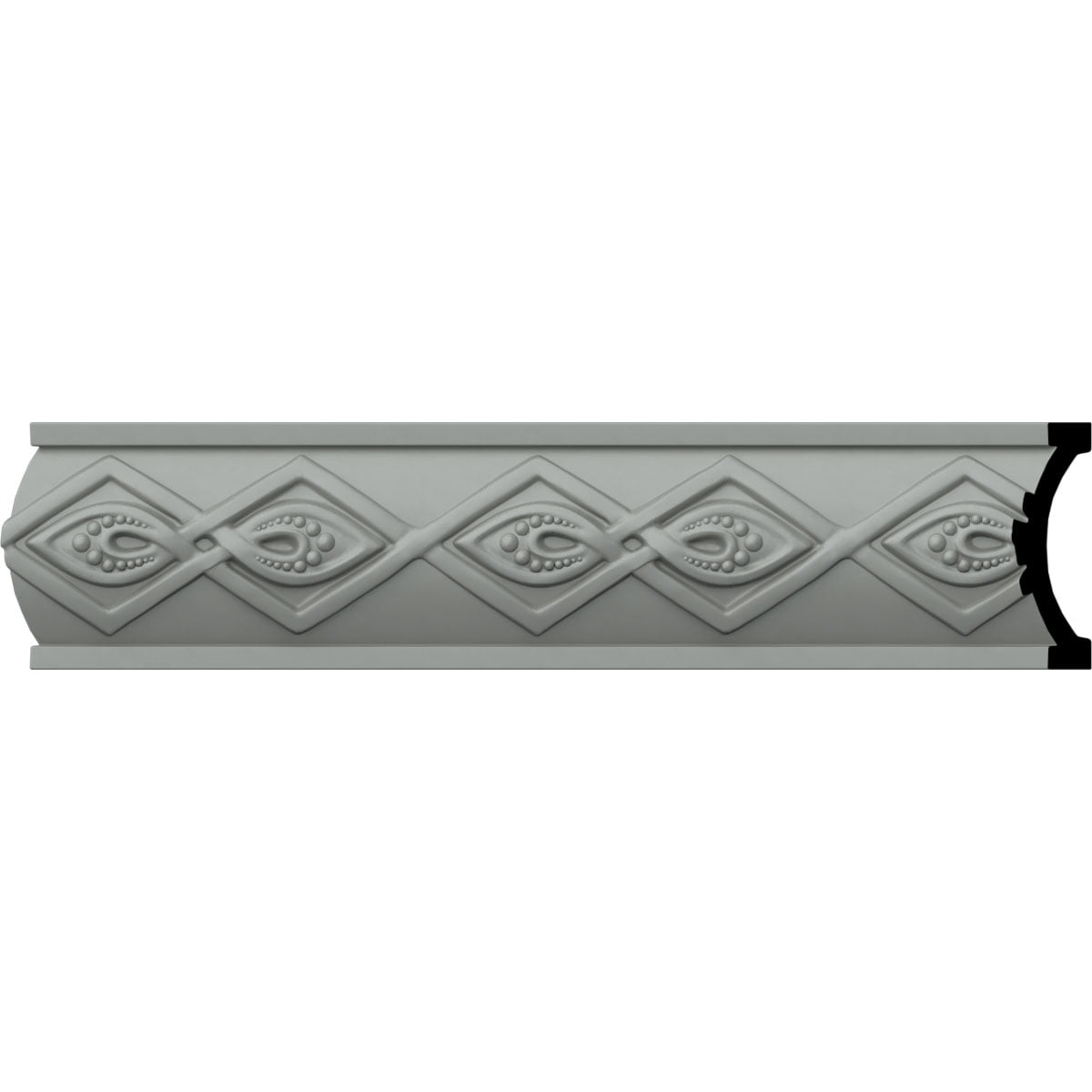 Ekena Millwork 2 1/4"H x 3/4"P x 94 1/2"L, (1 5/8" Repeat), Haylynn Chair Rail