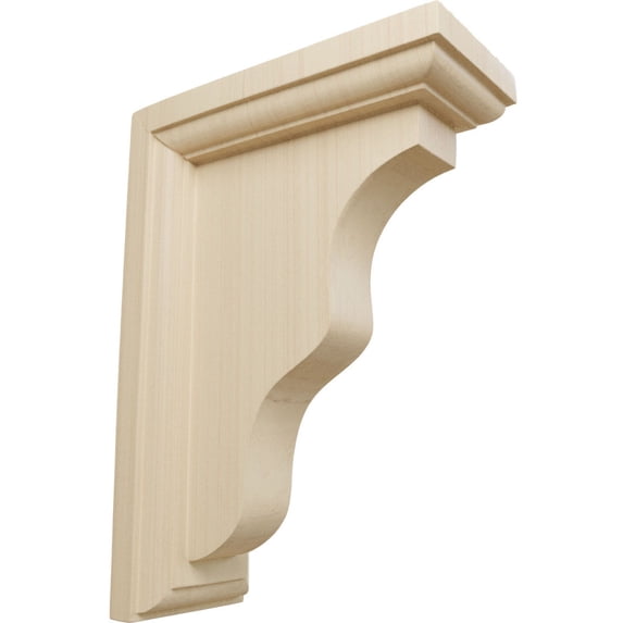 Ekena Millwork 2 1/4"W x 5"D x 7"H Hamilton Traditional Bracket, Rubberwood (6-Pack)
