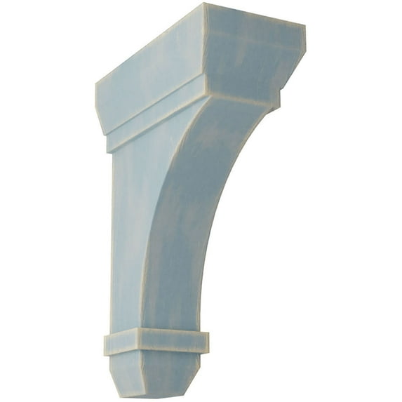 Ekena Millwork 2 1/4"W x 5"D x 7"H Stockport Wood Vintage Decor Bracket, Driftwood Blue