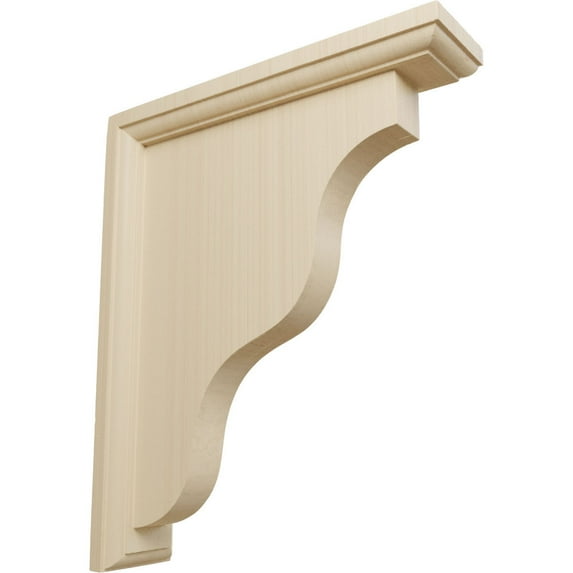 Ekena Millwork 2 1/4"W x 9"D x 11"H Hamilton Traditional Bracket, Rubberwood (4-Pack)