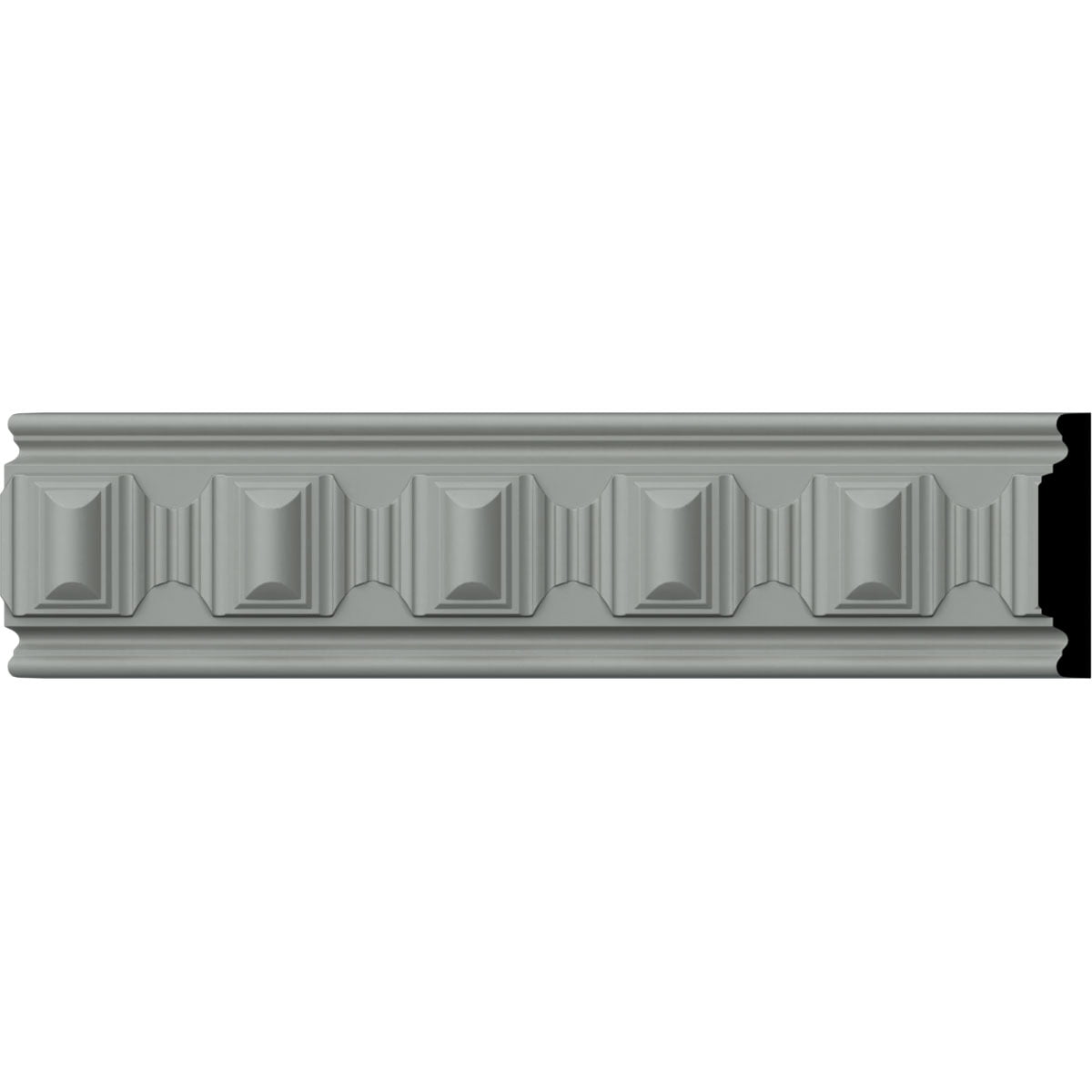 Primed Gray Polyurethane Crown Chair Rail Moulding, 94.5 in